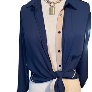 Navy blue shear blouse 